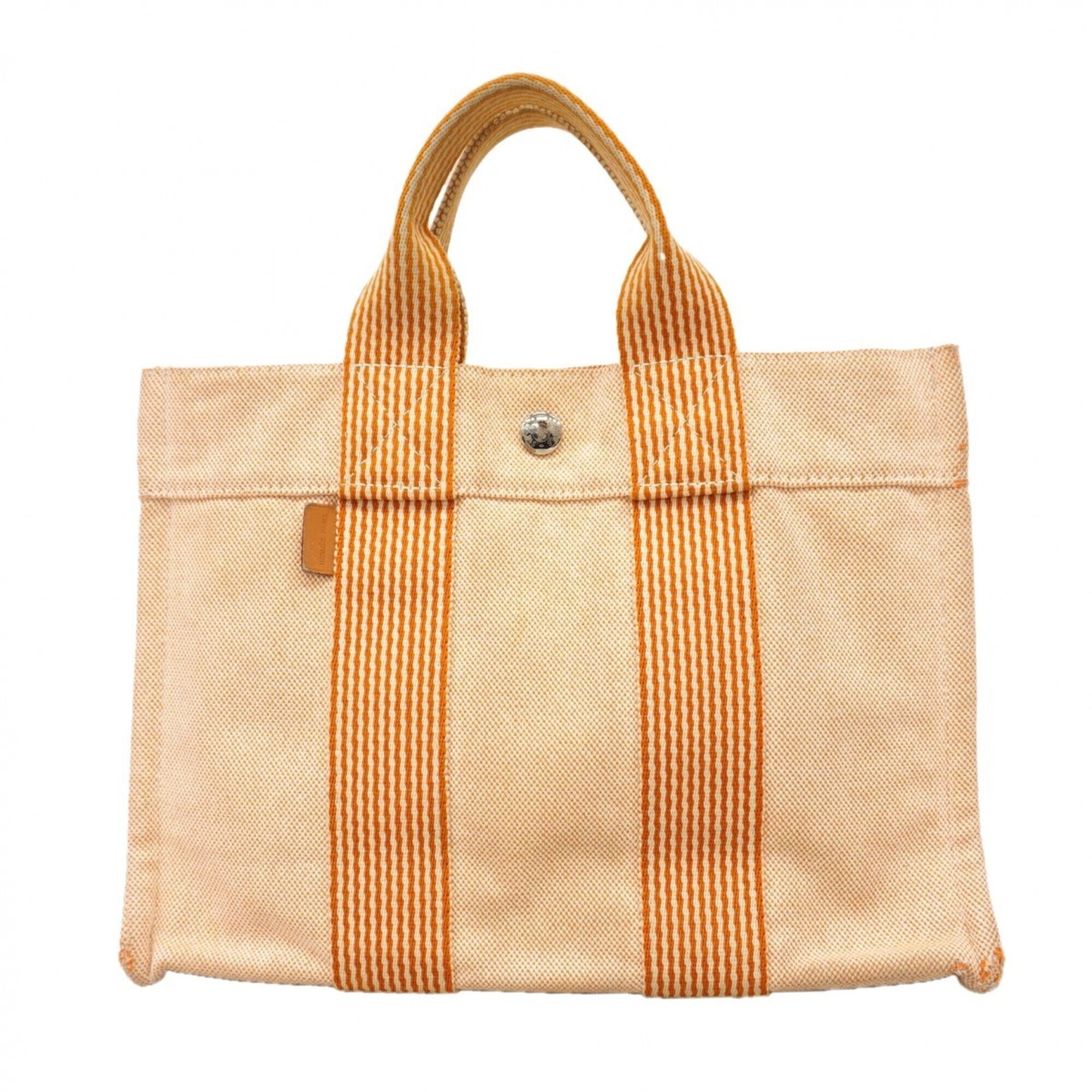 Hermes New Fourre-Tout Pm Canvas Tote Bag, Orange, Women's